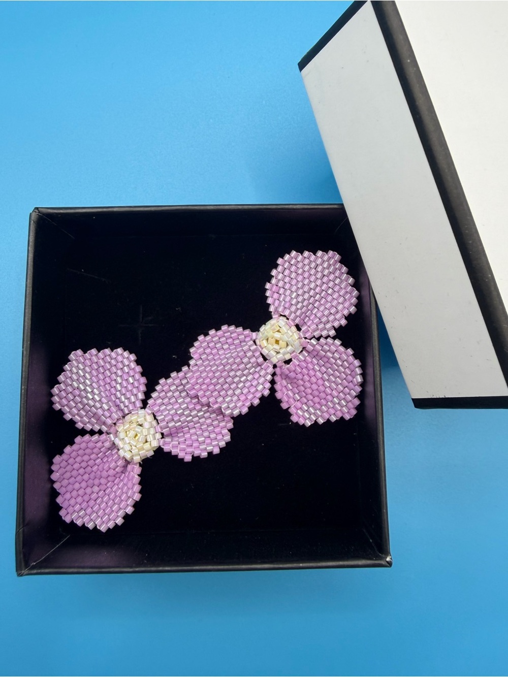 Handcrafted Lavender Beaded Floral Bracelet - Women Jewelry